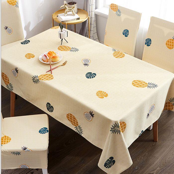 印刷的防水棉和亚麻定制餐桌布