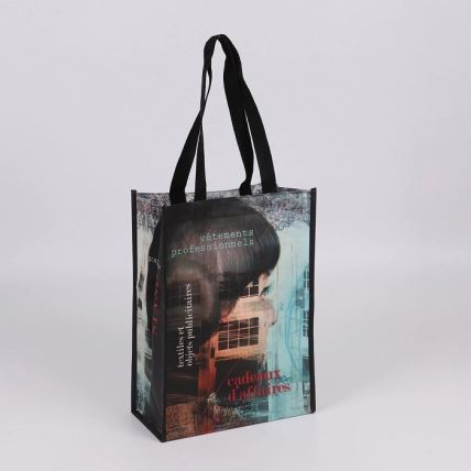Custom Recycle Polyester T-Shirt Style Foldable Reusable Shopping Tote Bag