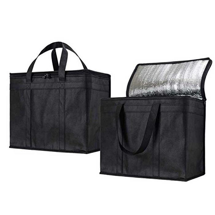环保可重复使用的午餐袋，定制的标志印杂货手提袋，食品递送保温冷袋