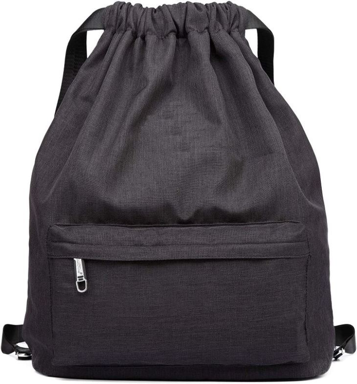 Unisex Black Fashionable Double-Shoulder Waterproof Canvas Backpack