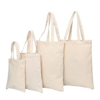 自定义标志印自然生态空白棉帆布手提袋白色帆布购物袋与标志