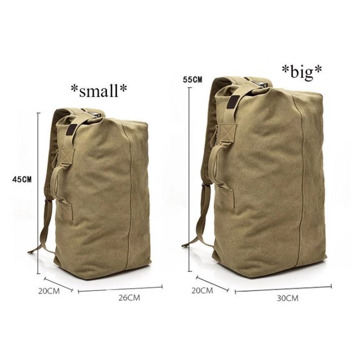 Ga44 Large Daypack Laptop School Bag Women Roll Top Shoulder Travel Waxed Rucksack Backpacks Bags Waterproof Mens Genuine Canvas Leather Backpack Men