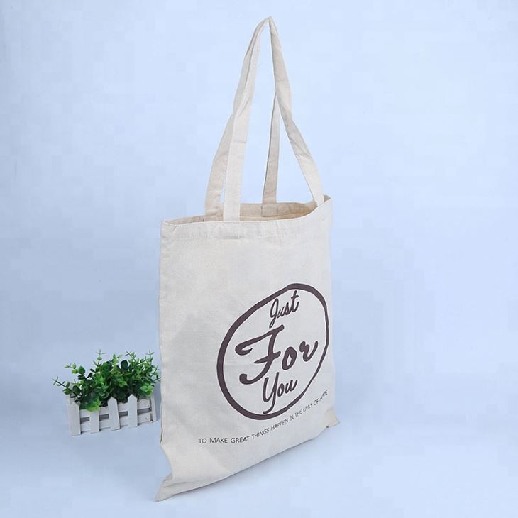 Custom Logo Reusable Eco-Friendly Organic Cotton Canvas Tote Shopper Bag
