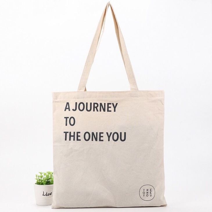 Custom Printing Plain Recycled White Cotton Canvas Tote Bag with Custom Printed Logo