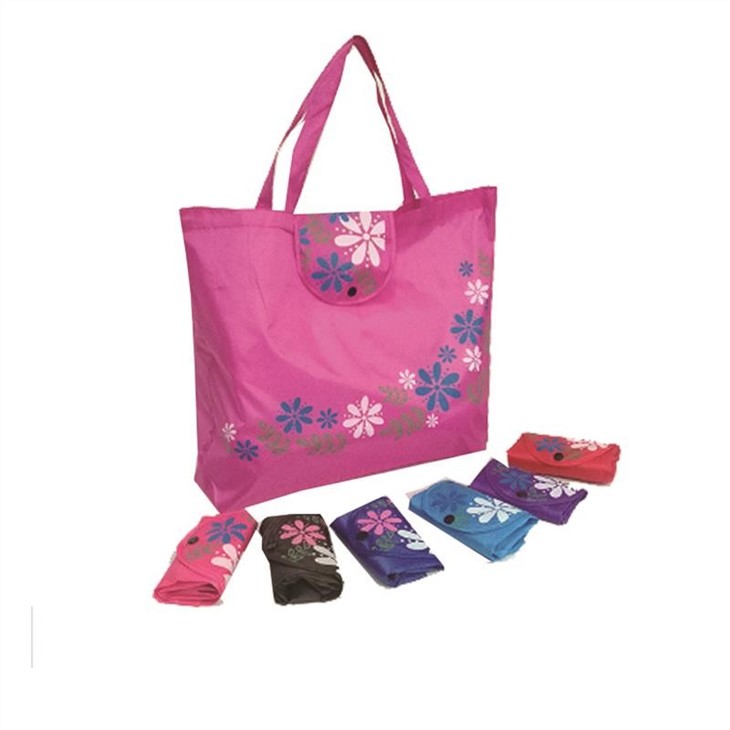 Foldable Shopping Polyester Bag Into Pouch Eco Friendly RPET Tote Reusable Grocery Bags