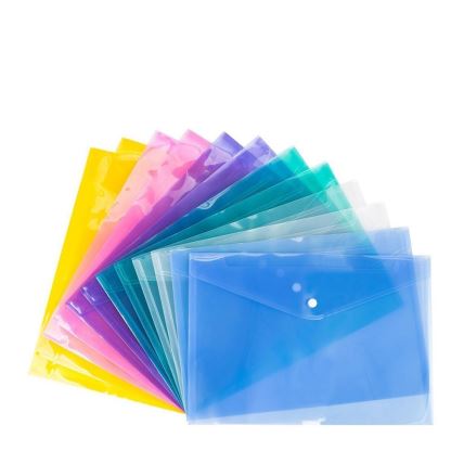 L Shaped Plastic A4 File Folder PP Material Document Pockets