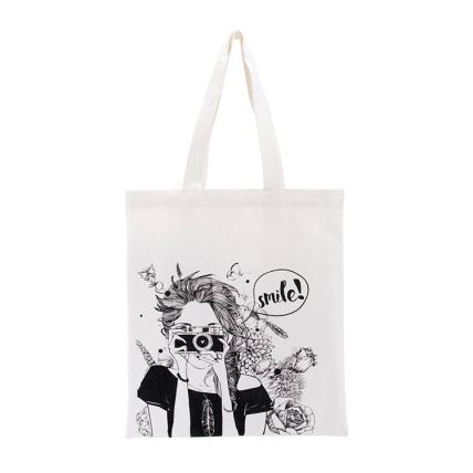 Canvas Shoulder Schoolbag Reusable Eco-Friendly Large Shopping Tote Travel Women Handbag