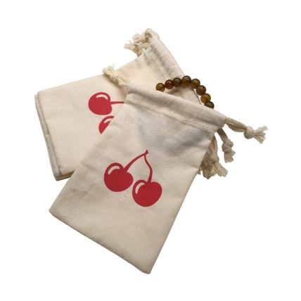 Eco-Friendly Ivory Jute Burlap Coffee Pouch with Cotton Cord