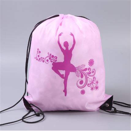 OEM Contrast Color Polyester String Bag 210d Drawstring Backpack