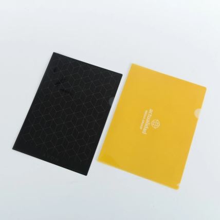 Customized A4 Size L Shape Plastic File Folder Logo Printed