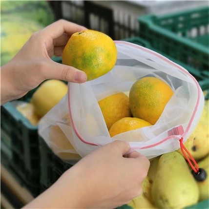 可回收的可重复使用的RPET食品级网状网净农产品束带吊带袋购物网状净袋食品可洗